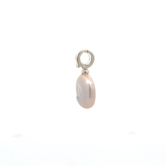 925 Sterling Silver Charm Freshwater Pearl Pendant Charm - Picture 8 of 12